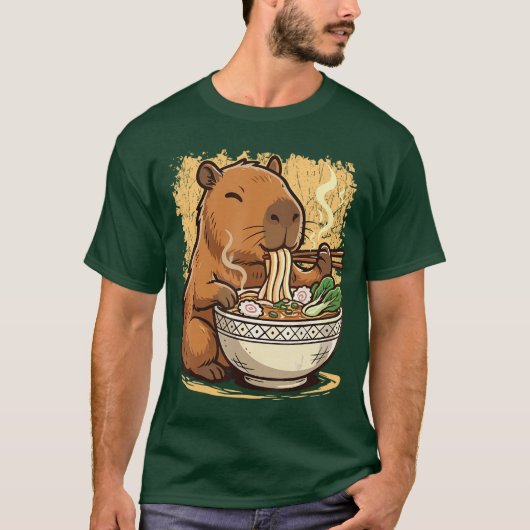 カピバラのラーメン Tシャツ (正面)
