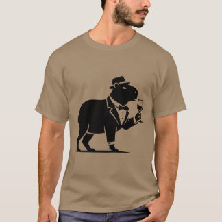 カピバラのワイングラス モダン おもしろグッズ Tシャツ