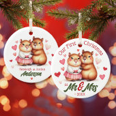 カピバラの初めてのクリスマスたちミスター結婚したズ セラミックオーナメント