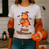 カピバラの可愛いハロウィーン カートゥーン Tシャツ