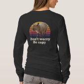 カピバラの可愛いパンデザイン Don't Worry Be Capy Tシャツ (裏面)