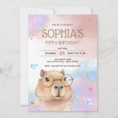 カピバラの子供の誕生日 招待状 (正面)