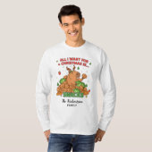 カピバラの家族の名前のカスタマイズ可能なクリスマス Tシャツ (正面フル)