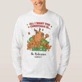 カピバラの家族の名前のカスタマイズ可能なクリスマス Tシャツ (正面)
