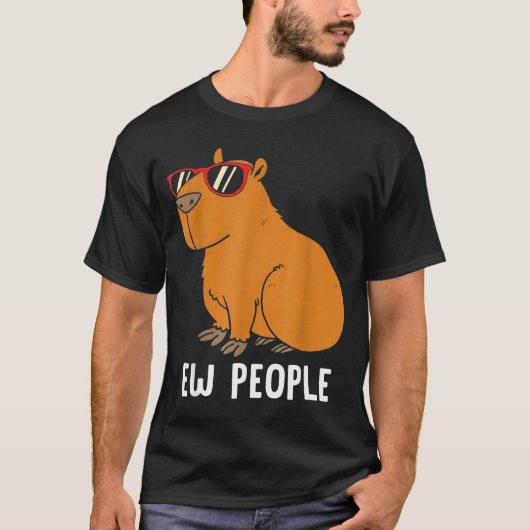カピバラの引きこもりのためのウザい人おもしろ引用 嫌味 Tシャツ (正面)