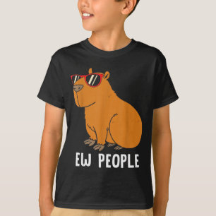 カピバラの引きこもり 人々嫌い コミカル 引用 嫌味 Tシャツ