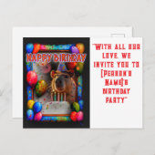 カピバラの新しい楽しい誕生日パーティー ポストカード (正面/裏面)