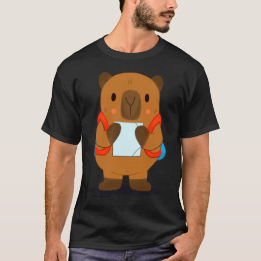 カピバラの新学期 Tシャツ (正面)