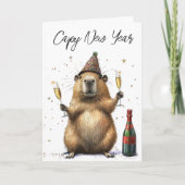 カピバラの新年 カード (正面)