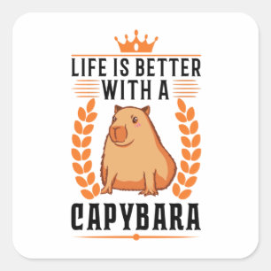 カピバラの方が人生は良い スクエアシール