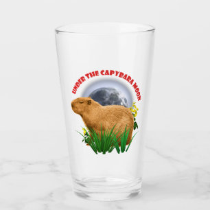 カピバラの月のカピバラのおもしろい下で タンブラーグラス