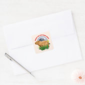 カピバラの月の下で Cute Animal スクエアシール (封筒)