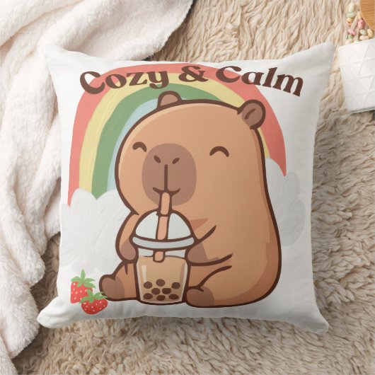 カピバラの枕カバー クッション (ブランケット)
