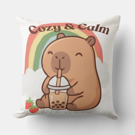 カピバラの枕カバー クッション (正面)