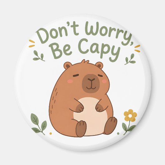 カピバラの癒しマグネット Don't Worry Be Capy マグネット (正面)