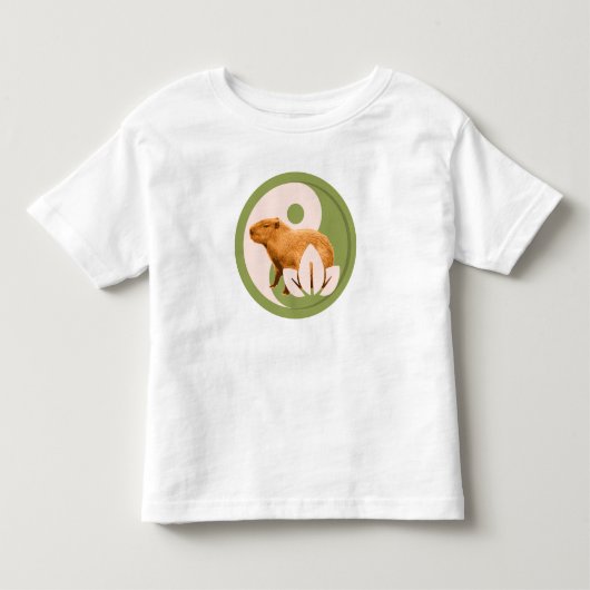 カピバラの禅と陰陽の平和な自然 トドラーTシャツ (正面)