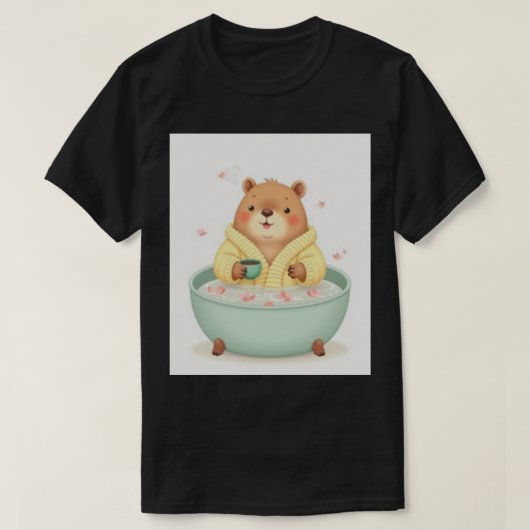 カピバラの禅バスタスティッカー Tシャツ (デザイン正面)