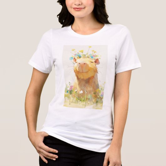 カピバラの禅モーメント トライブレンドTシャツ (正面)