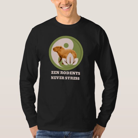 カピバラの禅 - ストレス知らずのげっ歯類 ハーモニー Tシャツ (正面)