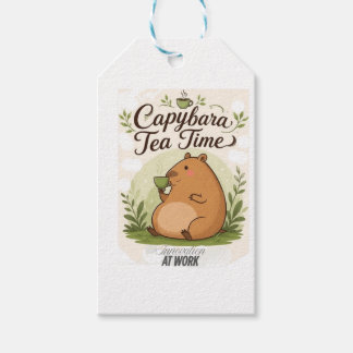 カピバラの紅茶タイム | かわいいカピバラのティータイム ギフトタグ