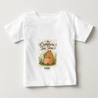 カピバラの紅茶タイム | かわいいカピバラのティータイム ベビーTシャツ