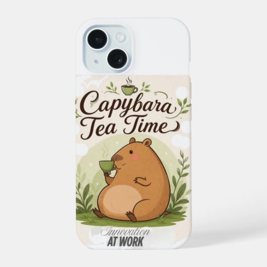 カピバラの紅茶タイム | かわいいカピバラのティータイム iPhone 15ケース (裏面)