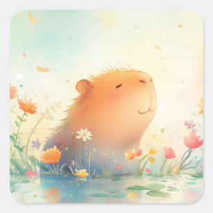 カピバラの花畑リトリート スクエアシール