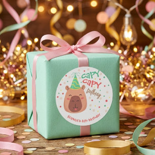 カピバラの誕生日おめでとう ラウンドシール