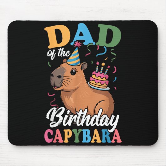 カピバラの誕生日のお父さん マウスパッド (正面)