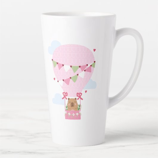 カピバラの誕生日パーティーのキッズ時計 カフェラテマグ (右)