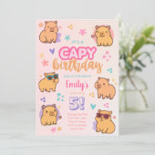 カピバラの誕生日パーティーの招待状 招待状 (スタンド正面)