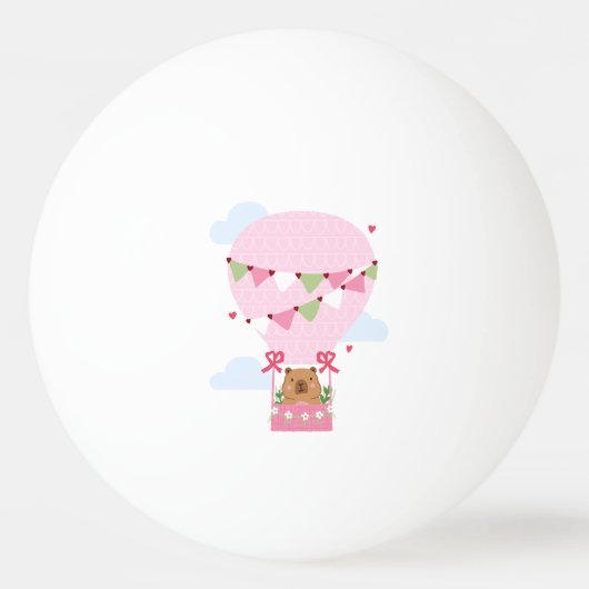 カピバラの誕生日パーティー 子供用時計 卓球ボール (正面)