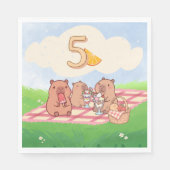 カピバラの誕生日ピクニック スタンダードランチョンナプキン (正面)