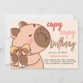 カピバラの誕生日招待状 カピバラ カピバラ 招待状 (正面)