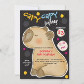 カピバラの誕生日招待状 招待状 (正面)
