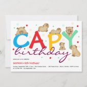 カピバラの誕生日招待状 招待状 (正面)