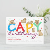 カピバラの誕生日招待状 招待状 (スタンド正面)