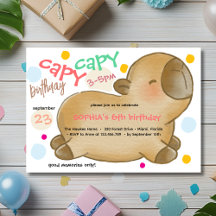 カピバラの誕生日招待状