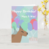 カピバラの誕生日 カード (黄色い花)