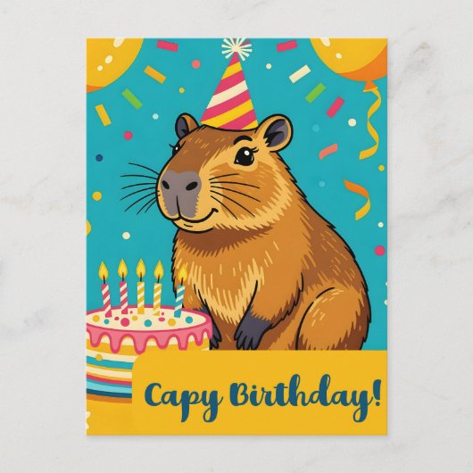 カピバラの誕生日 ポストカード (正面)