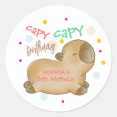 カピバラの誕生日 ラウンドシール (正面)