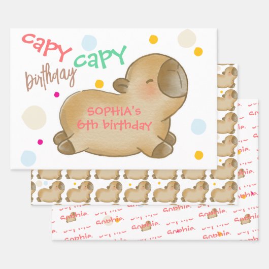 カピバラの誕生日 ラッピングペーパーシート (セット)