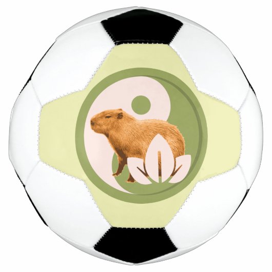 カピバラの陰陽マーク ゼンな自然 サッカーボール (正面)