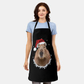 カピバラの面白いクリスマス エプロン (着用した状態)