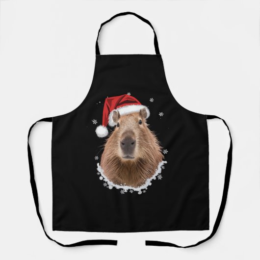 カピバラの面白いクリスマス エプロン (正面)