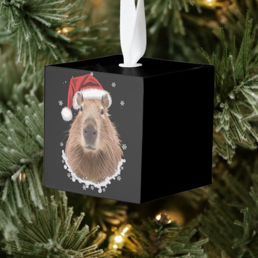 カピバラの面白いクリスマス キューブオーナメント (ツリー)