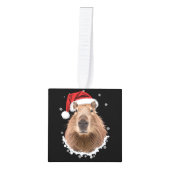カピバラの面白いクリスマス キューブオーナメント (正面)