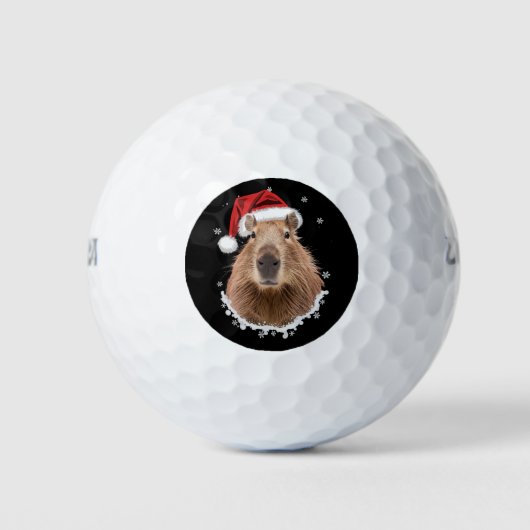カピバラの面白いクリスマス ゴルフボール (正面)