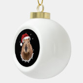 カピバラの面白いクリスマス セラミックボールオーナメント (右)
