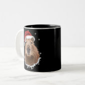 カピバラの面白いクリスマス ツートーンマグカップ (正面左)